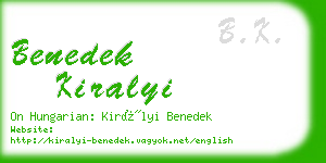 benedek kiralyi business card